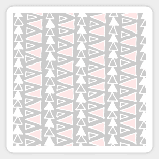 Grey White and Blush Pink Geometric Hand Drawn Pattern Sticker